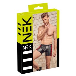 NEK - boxer uomo con inserti laterali rossi e zip - nero