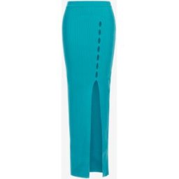 Roberto Cavalli Gonna Lunga A Coste Con Cut-out - Female Gonne Azzurro 40
