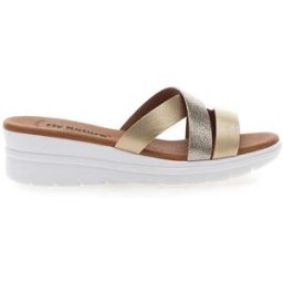 Ciabatte Platino con fascia glitter e zeppa Fly Nature 521 40