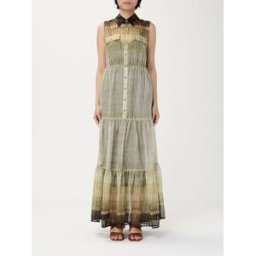 Liujo Abito chemisier in chiffon Verde Taglia 38