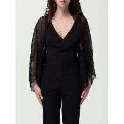 Liujo Coprispalle plissettato in poliestere Nero Taglia OS