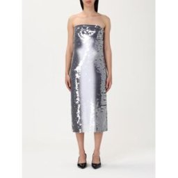 Sportmax Abito midi in tessuto paillettato Nero Taglia S