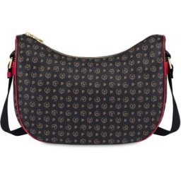 Hobo bag Heritage PVC NERO/LACCA, one_size, Pollini one_size