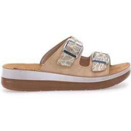 Ciabatte beige con fantasia e doppia fibbia INBLU 19 TF da donna Pittarello 37