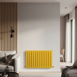 HudsonReed Radiatore di Design Orizzontale Piatto Giallo (Dandelion Yellow) - 635 x 980mm - Pannello Doppio - Delta