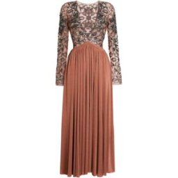 Roberto Cavalli Abito Lungo Con Paillettes - Female Abiti Marrone 44