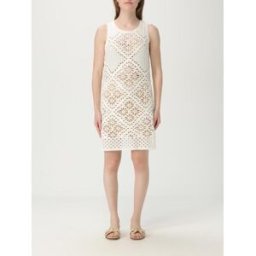 Twinset Abito in crochet di cotone Ghiaccio Taglia S