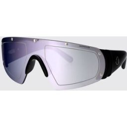 Moncler Occhiali da sole CYCLISTE in acetato a mascherina Silver Taglia OS