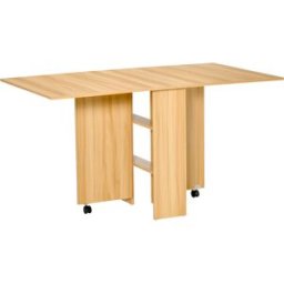 Homcom Tavolo da Pranzo Pieghevole e Moderno con Ripiano, Tavolo da Cucina e Sala da Pranzo, 140x80x74cm, Color Legno Aosom