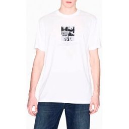 T-shirt mezza manica Armani Exchange bianca regular-fit con stampa fotografica