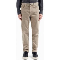 Pantalone cinque tasche Armani Exchange color sabbia in bull di cotone stretch
