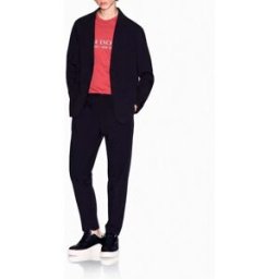 Pantalone chino Armani Exchange blu in tela di misto viscosa e lana stretch