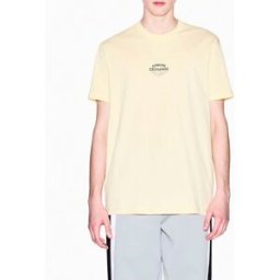 T-shirt mezza manica Armani Exchange gialla regular-fit con ricamo logo centrale sul petto