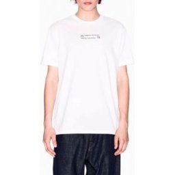 T-shirt mezza manica Armani Exchange bianca regular-fit con ricamo logo 1991