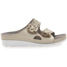 Ciabatte beige traforate con doppia fibbia comfort TIGLIO 54344 38