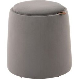 Homcom Pouf Contenitore in Velluto 2 in 1 Convertibile in Tavolino da Caffè, Ø44x47.5cm, Grigio Aosom