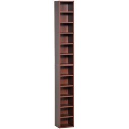 Homcom Mobiletto Colonna Scaffalatura per CD Libreria archiviazione per Dvd da Parete con Mensole in Legno
