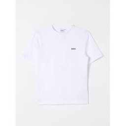 Boss T-shirt Kidswear in cotone con logo Bianco Taglia 6