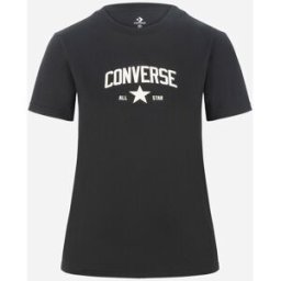 Converse Logo Fit Regular W - T-shirt - Donna - Nero XS