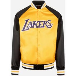 MITCHELL&NESS Double Lw Satin Logo Lakers M - Abbigliamento Basket - Uomo - Nero S