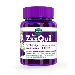 Vicks ZzzQuil Natura Integratore Sonno Melatonina Camomilla Valeriana 30 Pastiglie