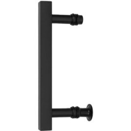 Tecnomat MANIGLIA PER BOX DOCCIA IN ZAMA IN ACCIAIO NERO OPACO INTERASSE 14,5 cm
