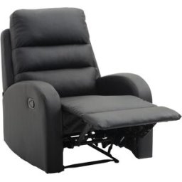 Homcom Poltrona ERGONOMICA con Poggiapiedi Poltrona Relax Poltrona Reclinabile in Ecopelle, Poltroncine da Camera Nero Aosom Italy Aosom