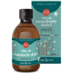ERBA VITA GROUP SpA OLIO MANDORLE DOLCI PROFUMAZIONE AMBRA 200ML Olio lenitivo emolliente, contrasta l'invecchiamento della pelle