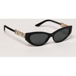 Versace Occhiali da sole in acetato con strass incastonati Nero Taglia 56