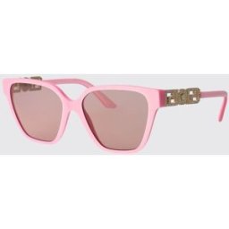 Versace Occhiali da sole in acetato con strass incastonati Rosa Taglia 56