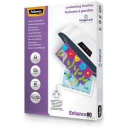 Fellowes BUSTE PLASTIFICATRICE Pouches A4 80Mic 100pz