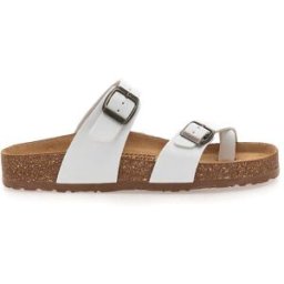 Ciabatte bianche da donna con doppia fibbia e plantare anatomico Bio Up 203 37