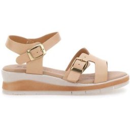 Sandali beige con doppia fibbia e sottopiede in vera pelle Bio Up 404 40