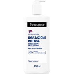 JOHNSON & JOHNSON SpA Neutrogena Formula Norvegese Idratazione Intensa 400ml - Lozione Corpo Ipoallergenica per Pelle Secca e Sensibile con 10% Glicerina + Tecnologia Pro-Ceramide Senza Profumo