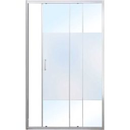 Tecnomat PORTA DOCCIA PLUS SCORREVOLE 117-120cm H190cm VETRO TEMPERATO 6 mm ACIDATO PROFILI CROMO