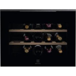 Electrolux KBW6H Cantina vino Incasso | Classe F | L 45cm, Ventilato, 15 BOTTIGLIE, Black Glossy/Profili Pure Black
