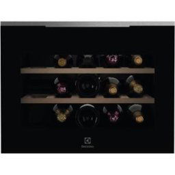 Electrolux KBW6X Cantina vino Incasso | Classe F | L 45cm, Ventilato, 15 BOTTIGLIE, Black Glossy/Profili Acciaio