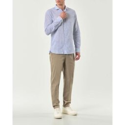 Pantalone chino Paul Baker fango in tessuto diagonale di cotone stretch