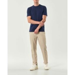 Pantalone chino Paul Baker beige in misto lino e cotone stretch