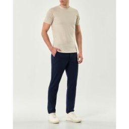 Pantalone chino Paul Baker blu in tessuto tecnico di misto viscosa stretch
