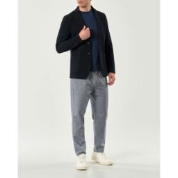 Giacca maglia Paul Baker blu scuro in micro piquet di viscosa stretch