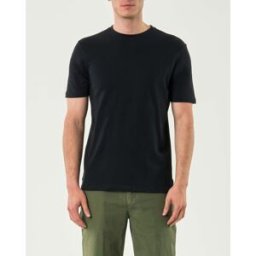 T-shirt mezza manica Paul Baker nera in micro piquet di cotone stretch