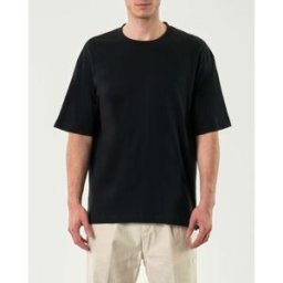 T-shirt oversize Paul Baker nera in puro cotone con taschino