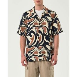 Camicia mezza manica Paul Baker in fantasia geometrica astratta