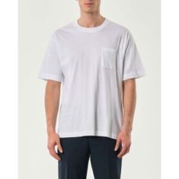 T-shirt oversize Paul Baker bianca in puro cotone con taschino