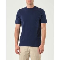 T-shirt mezza manica Paul Baker blu indaco in micro piquet di cotone stretch