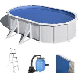 Gre Atlantis Ovale 610x375x120cm - Piscina fuori terra in acciaio - Filtro Aqualoon