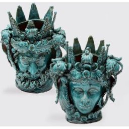 Bartes Coppia Testa di Moro Foglia in ceramica Verde Taglia 40