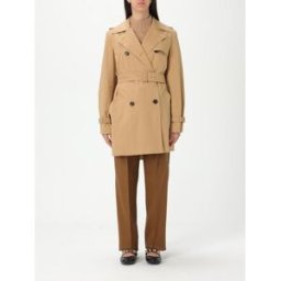 Max Mara Trench a doppiopetto in cotone Cuoio Taglia 42