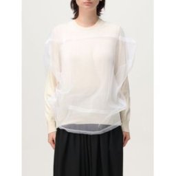 Comme Des Garçons Maglia in lana e tulle Bianco Taglia XS